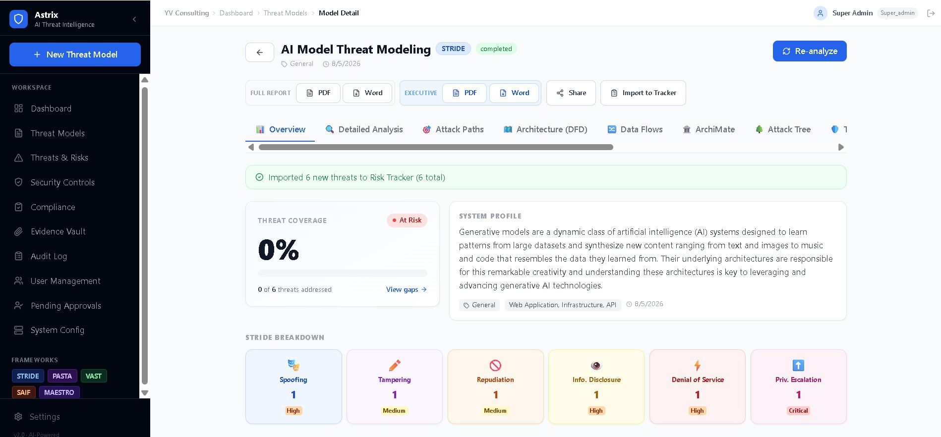 Astrix product screenshot